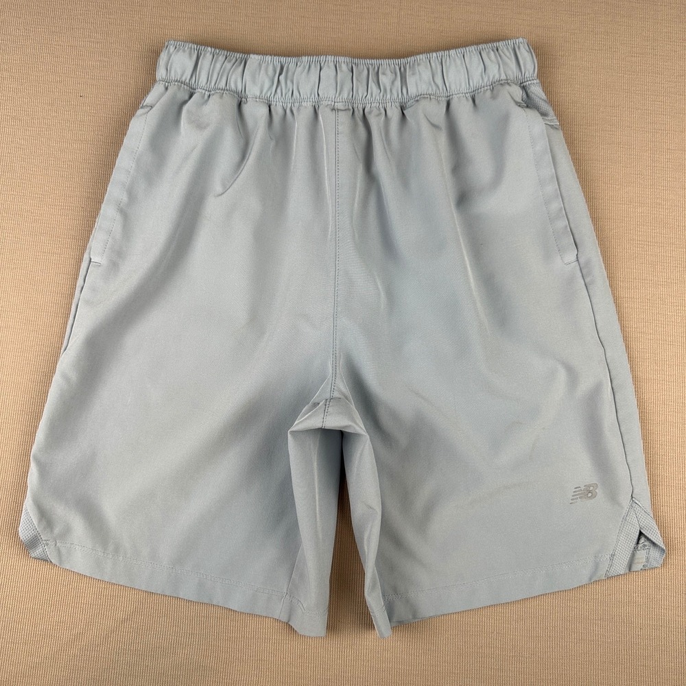 New Balance Boys Youth Size 14 Athletic Shorts Grayish Blue Performance Pockets